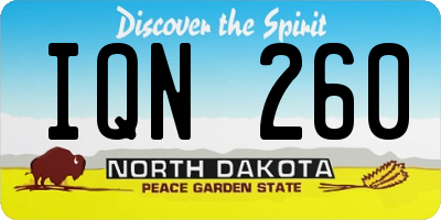 ND license plate IQN260