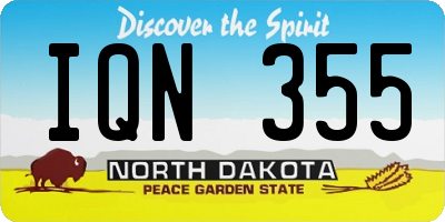 ND license plate IQN355
