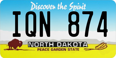 ND license plate IQN874