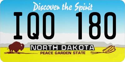ND license plate IQO180