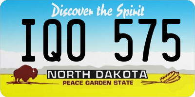 ND license plate IQO575