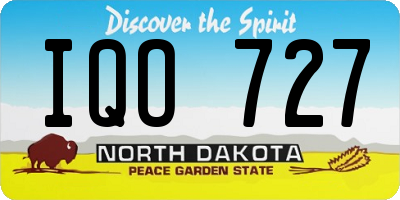ND license plate IQO727