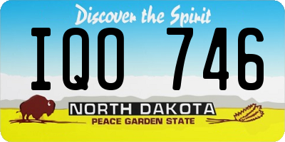 ND license plate IQO746