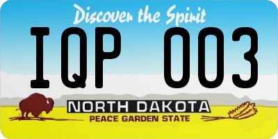 ND license plate IQP003