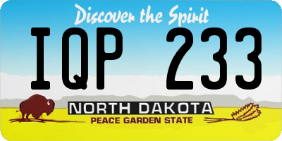 ND license plate IQP233
