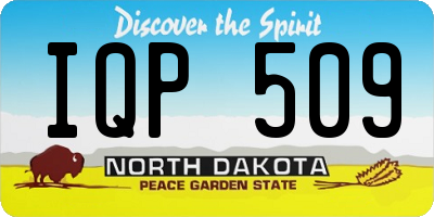 ND license plate IQP509
