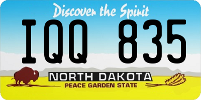ND license plate IQQ835