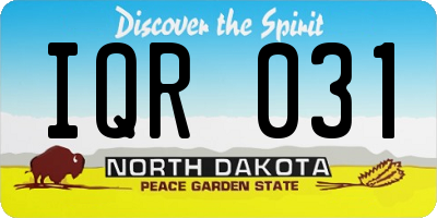 ND license plate IQR031