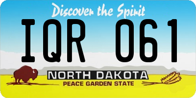 ND license plate IQR061