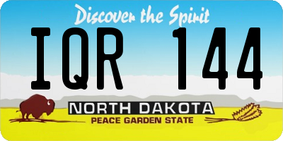ND license plate IQR144