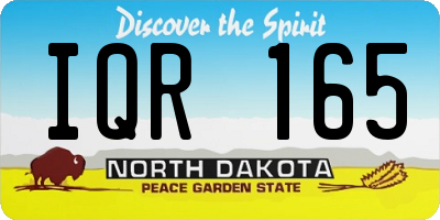 ND license plate IQR165