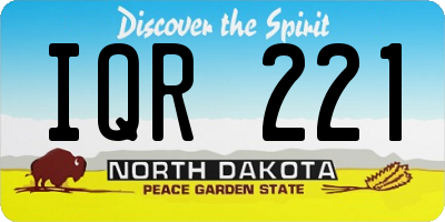 ND license plate IQR221