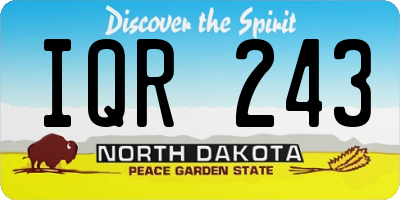 ND license plate IQR243