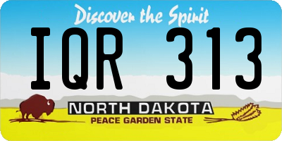 ND license plate IQR313