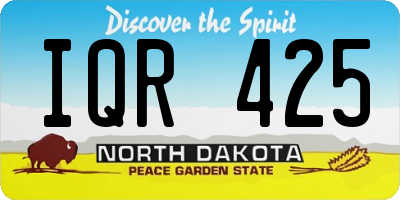 ND license plate IQR425
