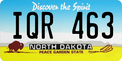 ND license plate IQR463