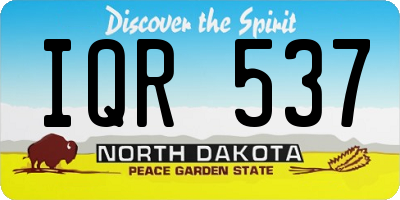 ND license plate IQR537