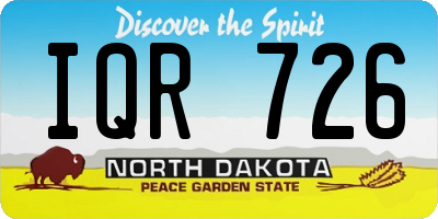 ND license plate IQR726