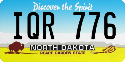 ND license plate IQR776