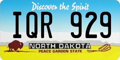 ND license plate IQR929