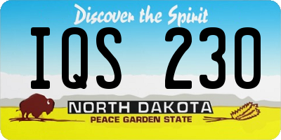 ND license plate IQS230