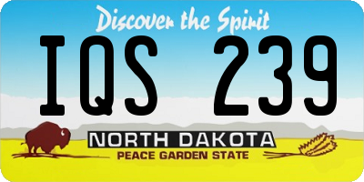 ND license plate IQS239