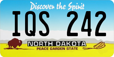 ND license plate IQS242