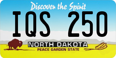 ND license plate IQS250
