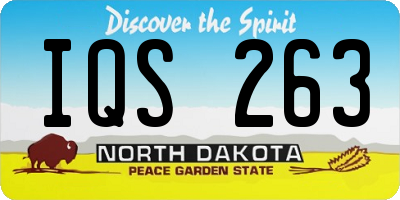 ND license plate IQS263