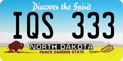 ND license plate IQS333