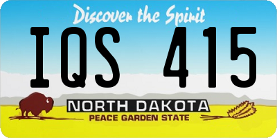 ND license plate IQS415