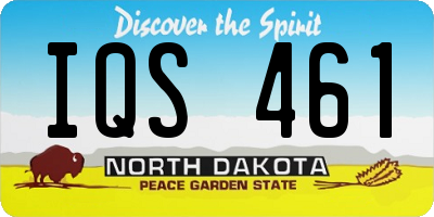 ND license plate IQS461