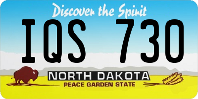 ND license plate IQS730
