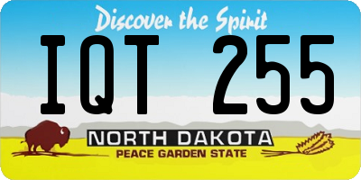 ND license plate IQT255