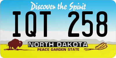 ND license plate IQT258