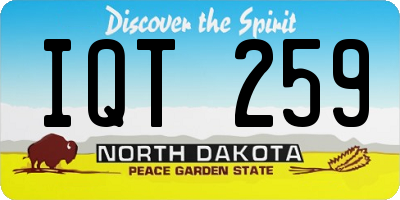 ND license plate IQT259