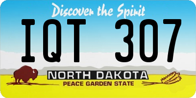 ND license plate IQT307