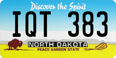 ND license plate IQT383