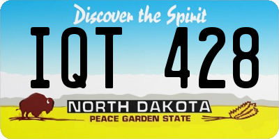ND license plate IQT428