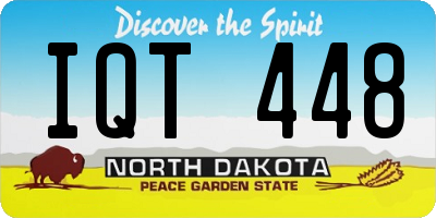 ND license plate IQT448