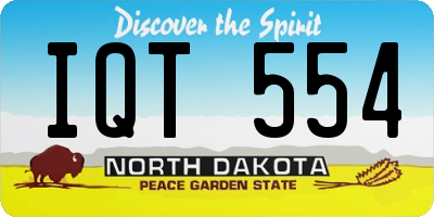 ND license plate IQT554