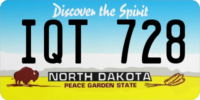 ND license plate IQT728