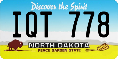 ND license plate IQT778