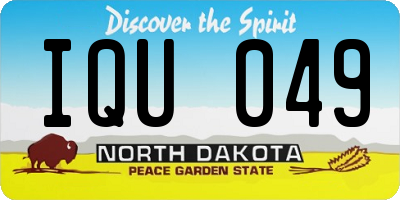 ND license plate IQU049