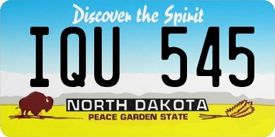 ND license plate IQU545