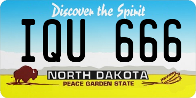 ND license plate IQU666
