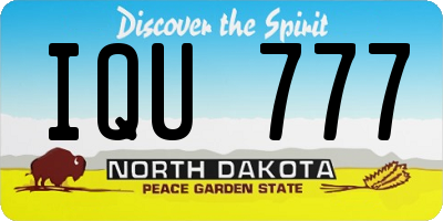 ND license plate IQU777