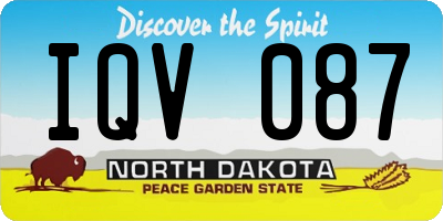 ND license plate IQV087