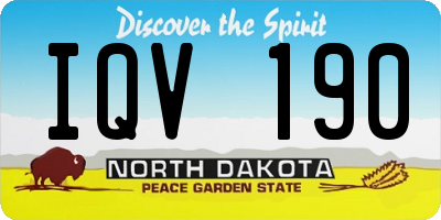 ND license plate IQV190
