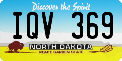 ND license plate IQV369